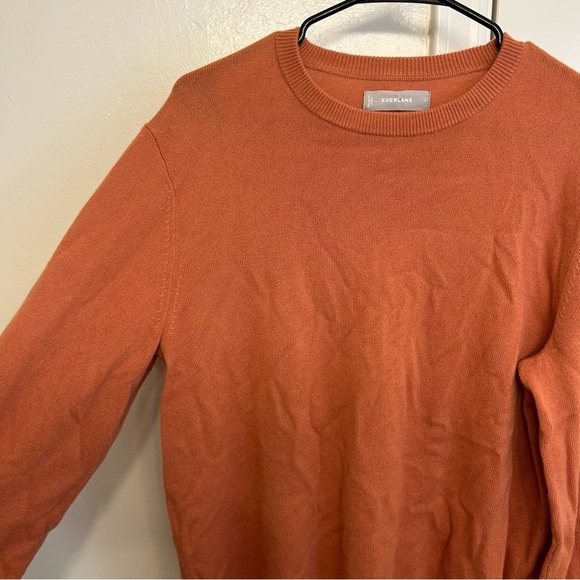 Everlane 100% Cashmere Burnt Orange Crewneck Sweater Men’s Large - Picture 3 of 7